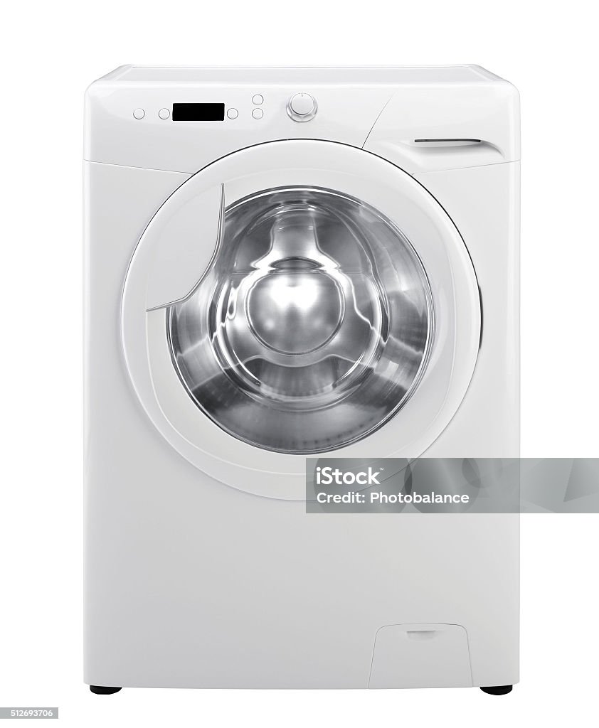 Washing machine isolated Washing macjine isolated on white background Appliance Stock Photo