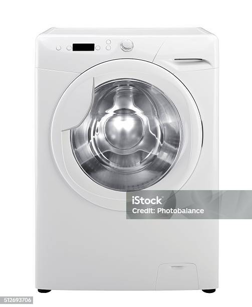 Washing Machine Isolated Stock Photo - Download Image Now - Appliance, Bicycle, Cycle - Vehicle