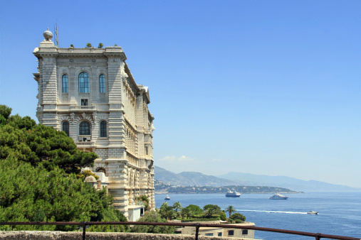View to the Monaco bay with Oceanographic Museum