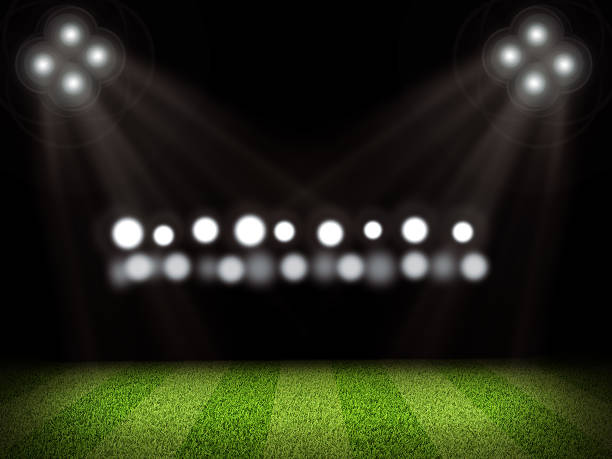 istock Football field and bright lights 512694254
