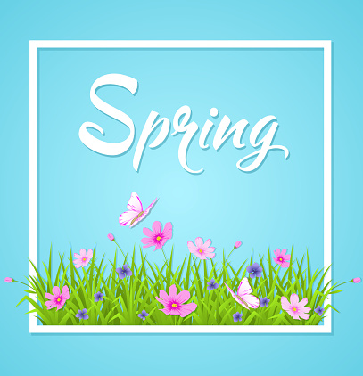 Blue Spring Background Animation Blue Spring Background Stock Illustration - Download Image Now - Arts ...
