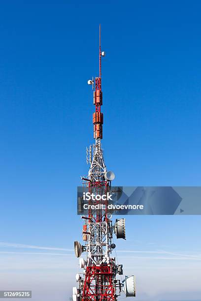 Communication Tower Stock Photo - Download Image Now - Wireless Technology, Antenna - Aerial, Blue