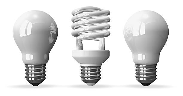 istock One spiral light bulb and two tungsten ones 512695475