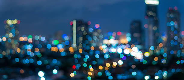 istock Bangkok cityscape at twilight time, Blurred Photo bokeh 512695585