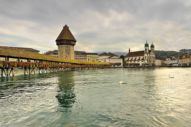 istock Famous wooden bridge in Lucerne Switzerland. 512695603