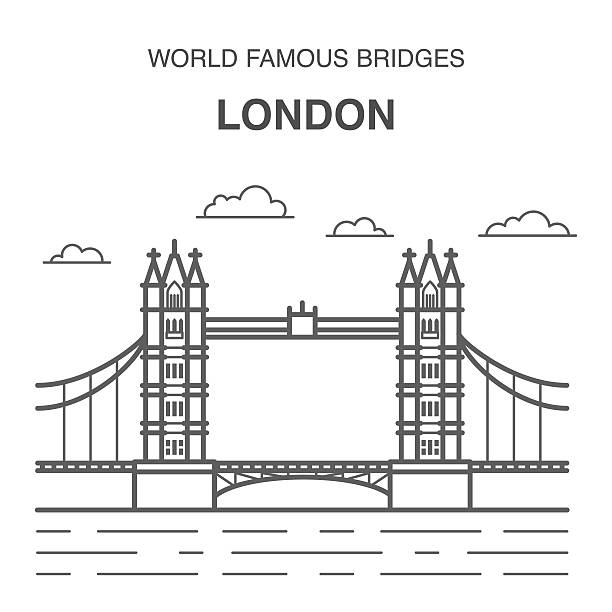 illustrazioni stock, clip art, cartoni animati e icone di tendenza di london tower bridge illustrazione - london bridge