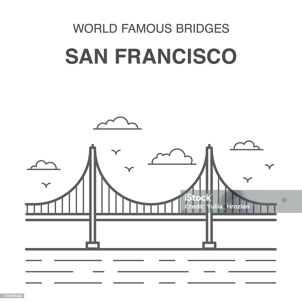 San Francisco Golden Gate Bridge Stock Illustration - Download Image