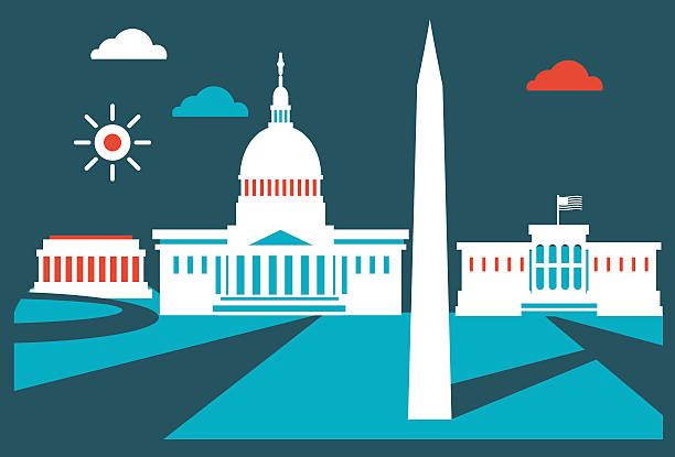 Washington Dc skyline vector art illustration