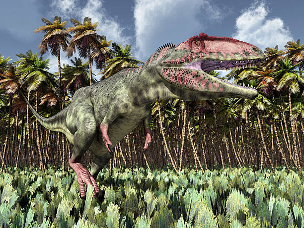 istock Dinosaur Giganotosaurus in the jungle 512698976
