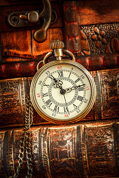 istock Old Books and Vintage pocket watch 512704764