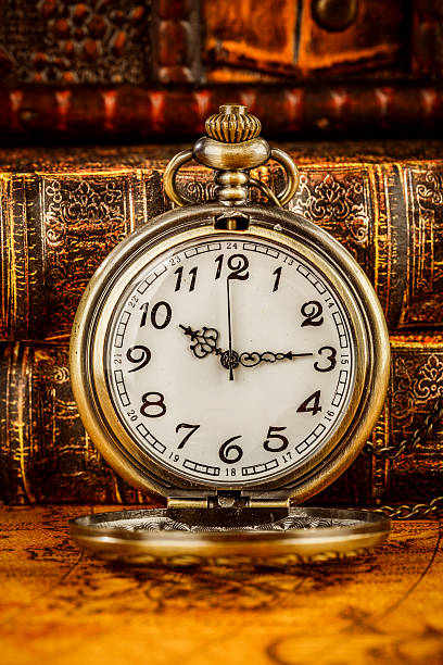 istock Old Books and Vintage pocket watch 512704946
