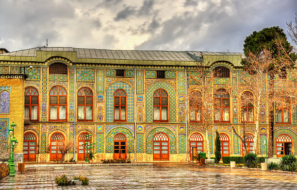 golestan palácio, um patrimônio da humanidade pela unesco em teerã, irã - qajar - fotografias e filmes do acervo