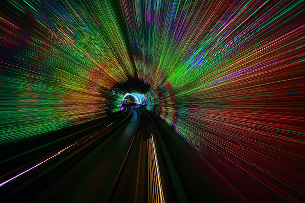 istock Through the long of lighting tunnel 512727608