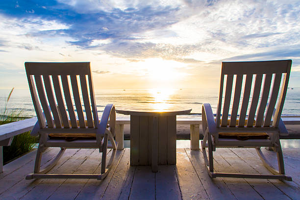 istock Rocking Chair at the terrace, Sunrise 512729932