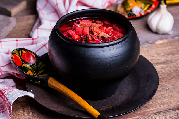 istock Russian national dish is red borsch 512731456
