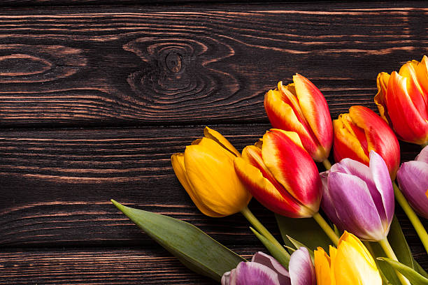 istock bouquet of tulips on wood 512731612