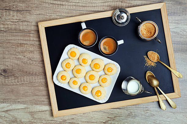 istock coffee cup top view and cookies. coffee break 512732538