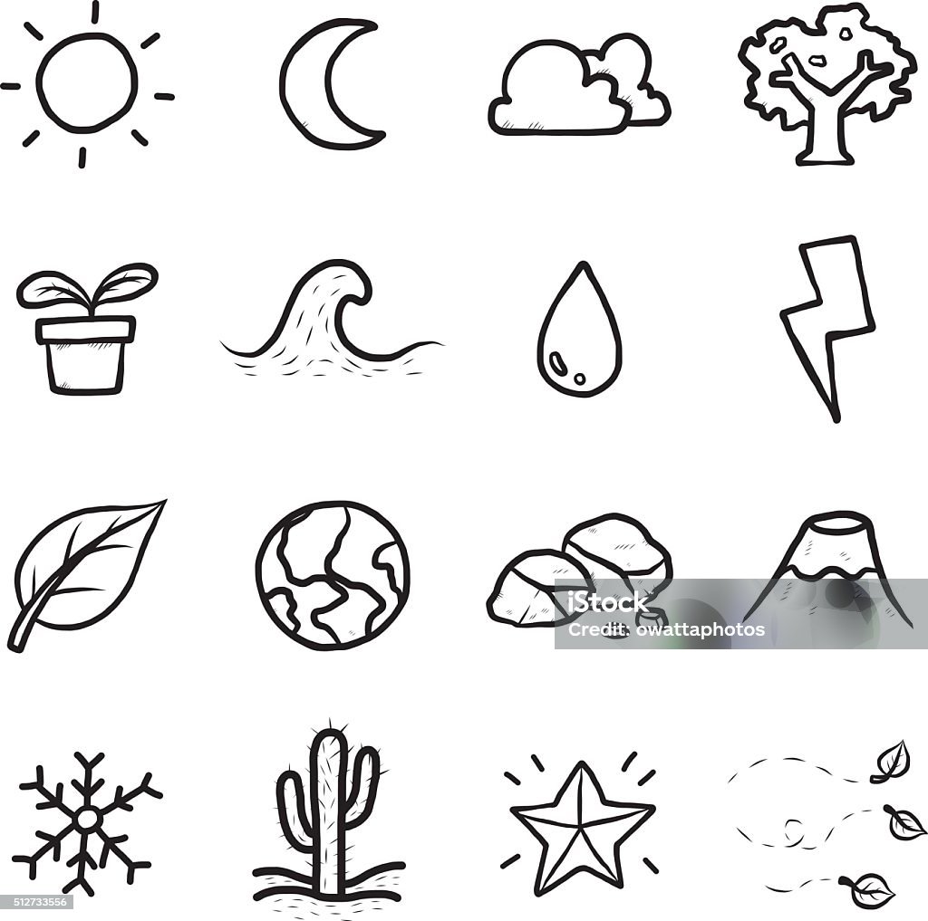 Nature Objects Or Icons Set Stock Illustration - Download Image ...