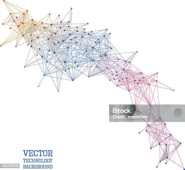 Network Abstract Polygonal Background Stock Illustration - Download Image Now - Digitally Generated Image, Single Line, Connection