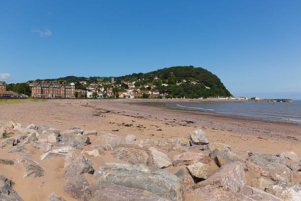 Minehead Somerset England UK beach and seafront in summer stock photo