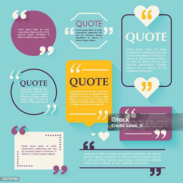 Quote Blank Template Design Elements Circle Business Card Temp Stock Illustration - Download Image Now