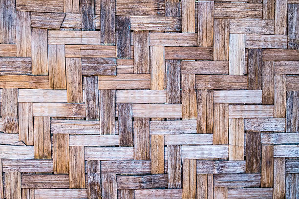 Pattern of old Thai style bamboo handcraft background Pattern of old Thai style bamboo handcraft texture background interlace format stock pictures, royalty-free photos & images