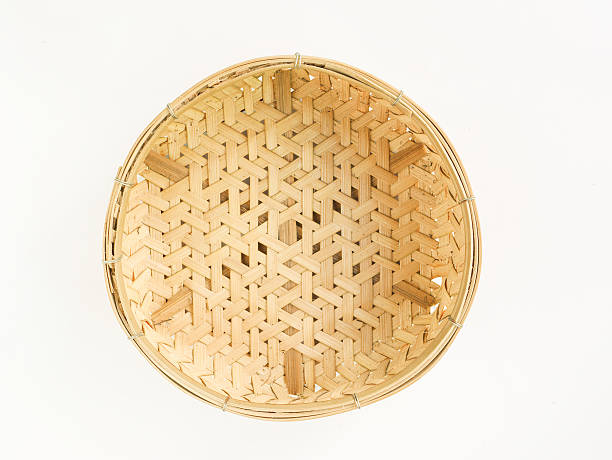 istock Brown wicker  top view isolated on white background 512740336