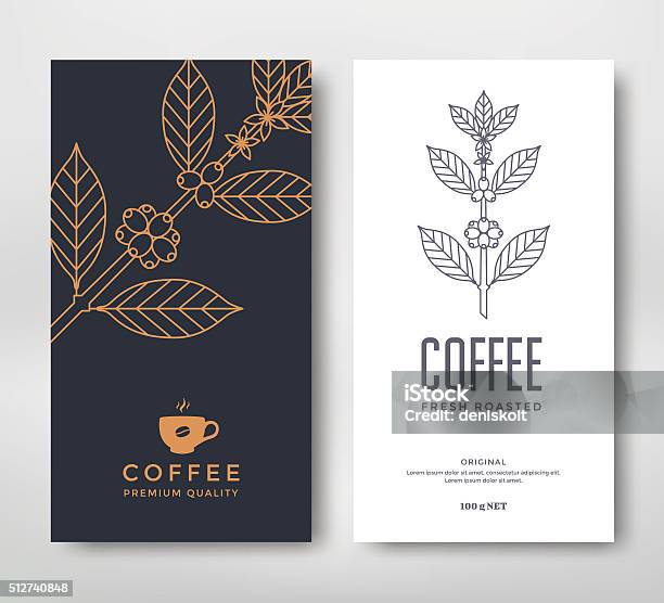 Packaging Design Coffee Stock Illustration - Download Image Now - Coffee Plant, Cafe, Label