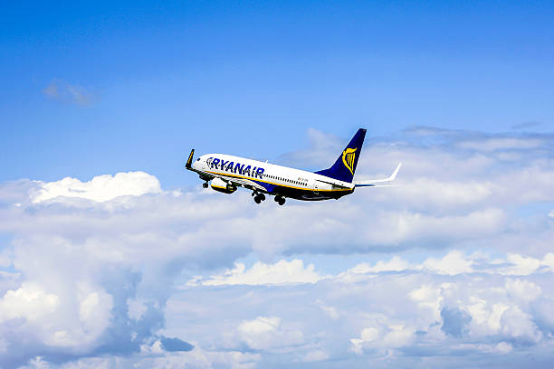 RyanAir Irish Budget Airlines Boeing 737-400 aircraft Bristol, Somerset, UK - June 15, 2009: RyanAir Irish Budget Airlines Boeing 737-400 aircraft departs Bristol airport UK  boeing 737 photos stock pictures, royalty-free photos & images