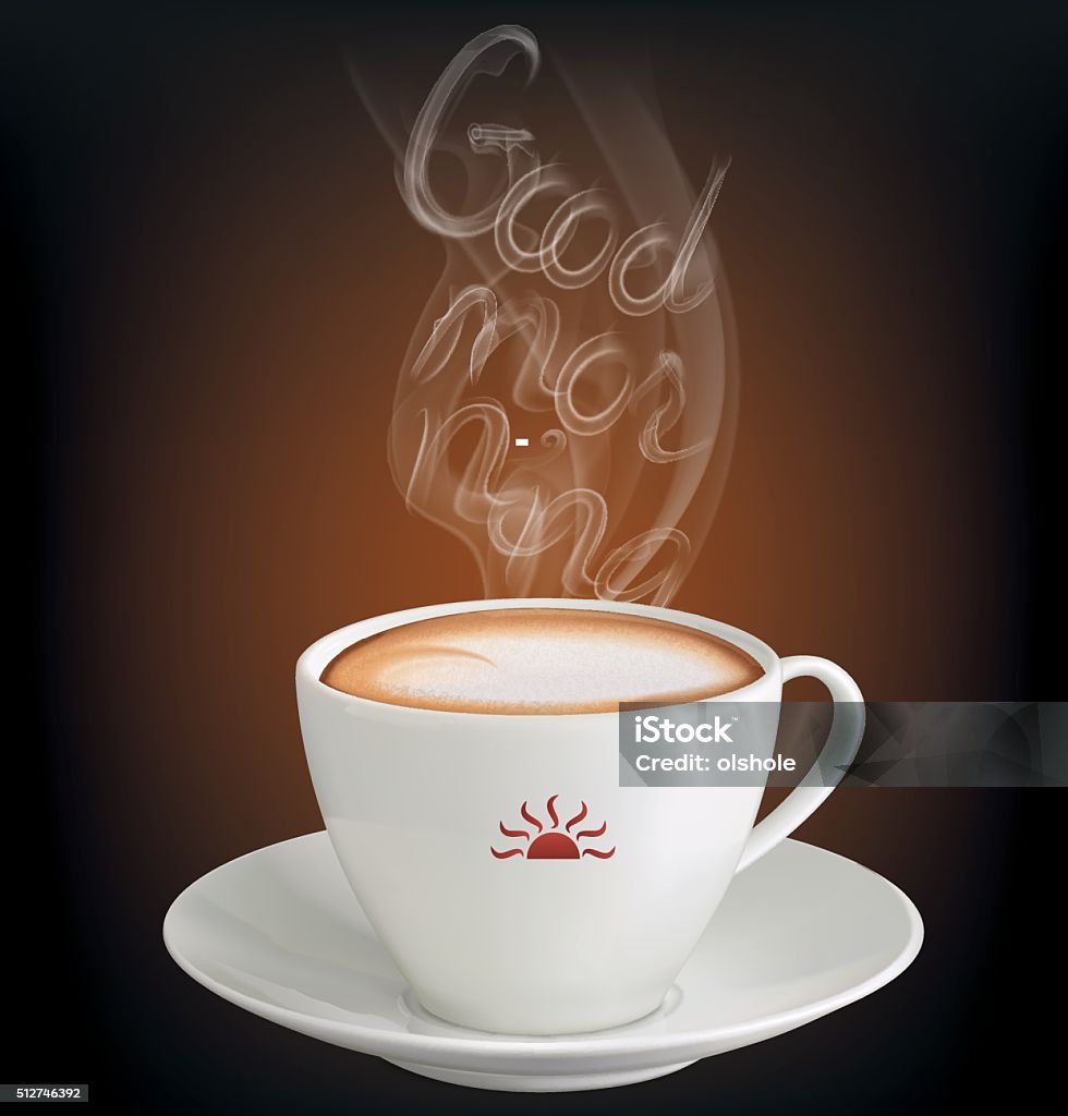 Cốc Cappuccino Với Dòng Chữ Chào Buổi Sáng Từ Hơi Nước Hình minh ...