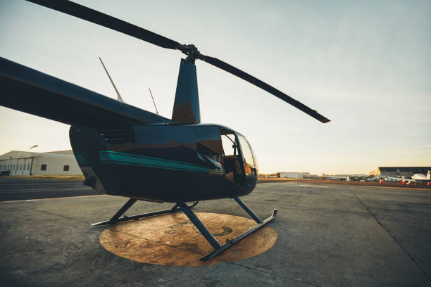 istock Helicopter parked at the helipad 512746864