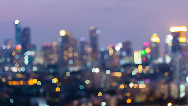 istock Night blurred city downtown lights 512747294