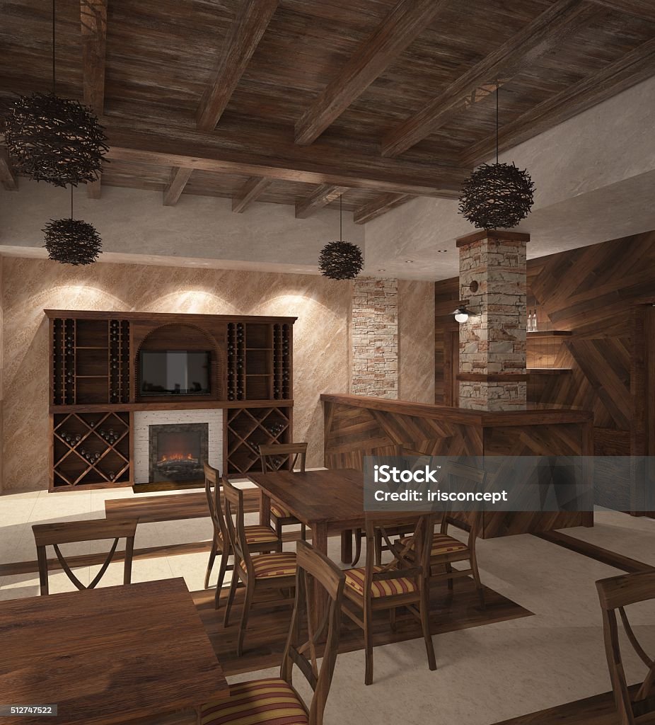 Rendering Of A Restaurant Interior Design Stock Photo - Download Image ...