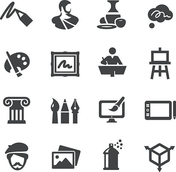 Art Education Icons Set - Acme Series View All: art stock illustrations