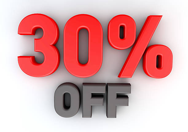 istock Discount 30 off 3D word isolated 512749146