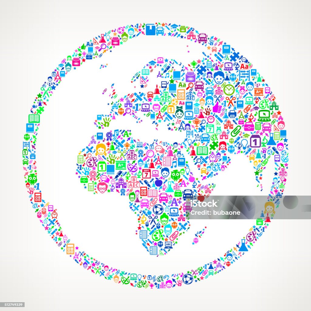Mapa de mundo globo educativas de arte vectorial sin royalties de patrón - arte vectorial de Aprender libre de derechos