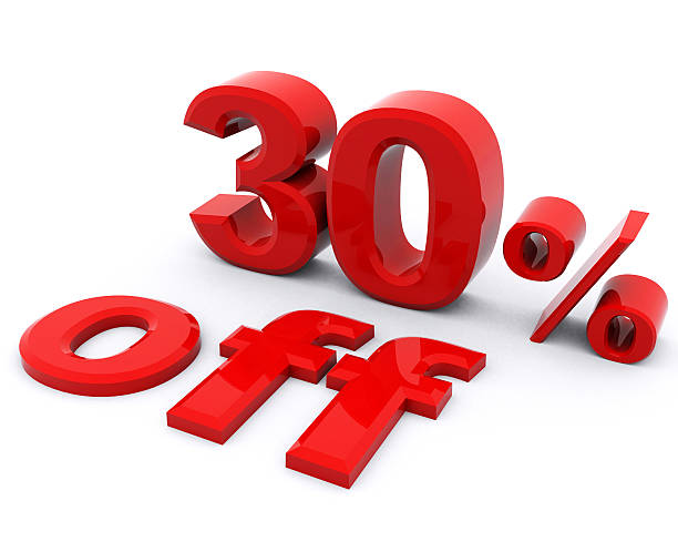 istock Discount 30 off 3D word isolated 512749394