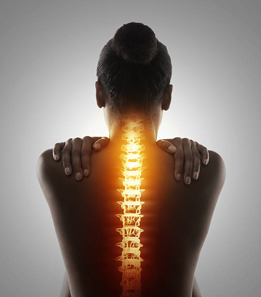 backpain is a major problem for adults - human spine backache pain back 뉴스 사진 이미지