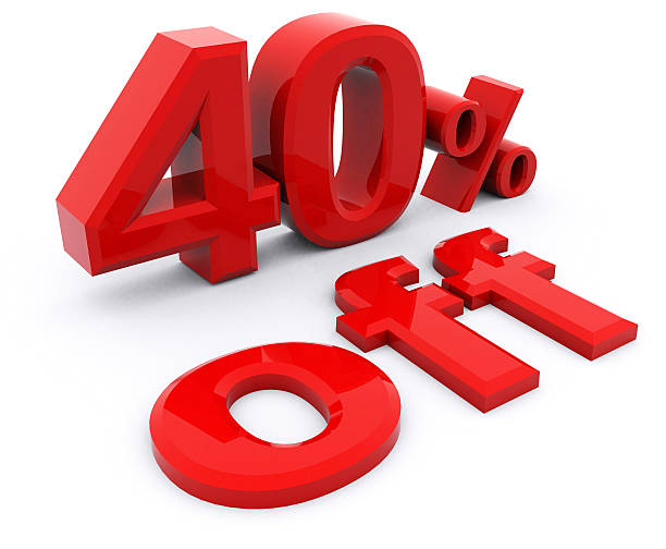 istock Discount 40 off 3D word isolated 512750560
