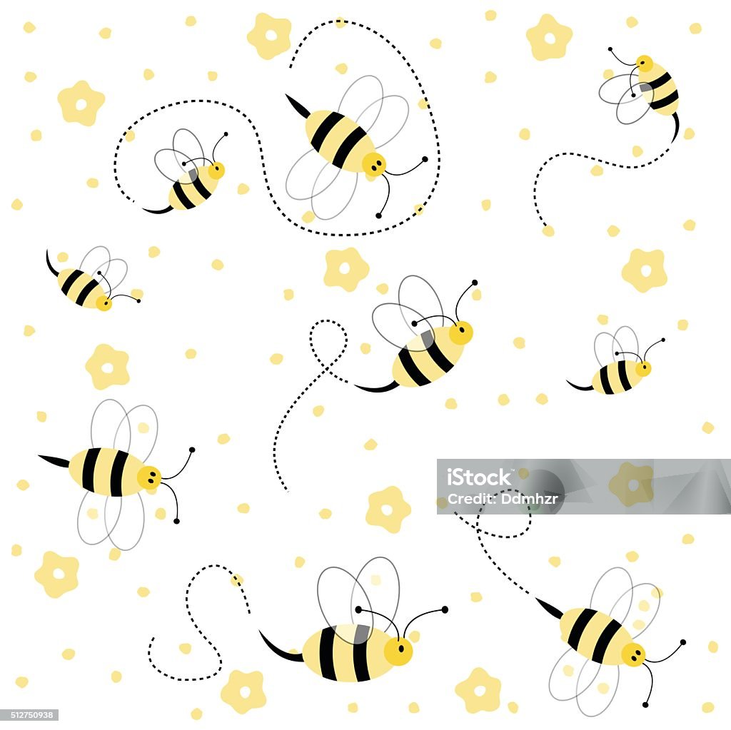 Seamless pattern with bees Bee stock vector