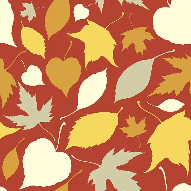 Vector illustration of Seamless pattern with falling leaves