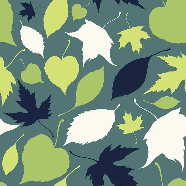 Vector illustration of Seamless pattern with falling leaves