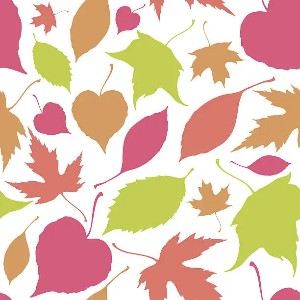 Vector illustration of Seamless pattern with falling leaves