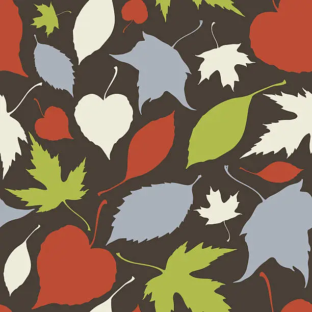 Vector illustration of Seamless pattern with falling leaves