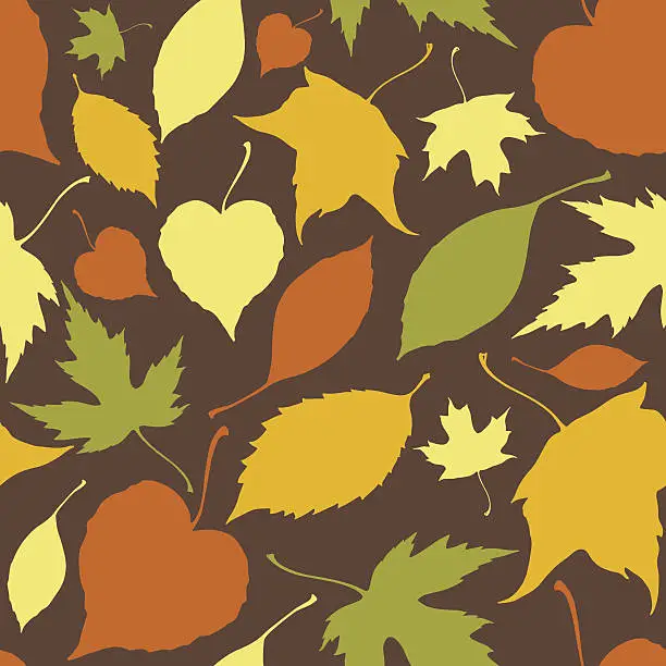 Vector illustration of Seamless pattern with falling leaves