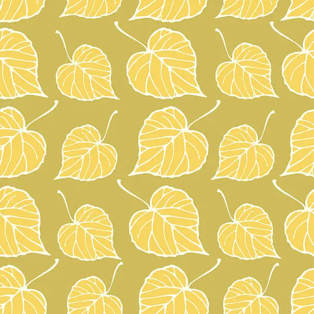 Vector illustration of Seamless pattern with falling leaves