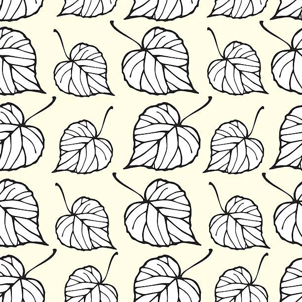 Vector illustration of Seamless pattern with falling leaves