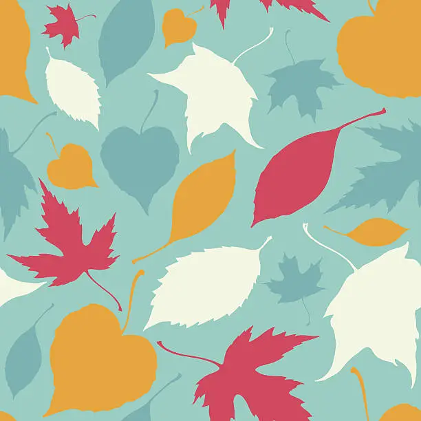 Vector illustration of Seamless pattern with falling leaves. Autumn background
