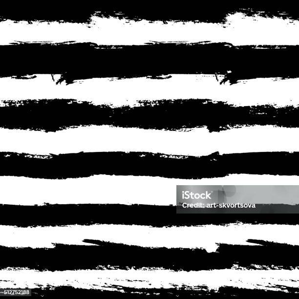 Vector Brush Strokes Seamless Pattern Stock Illustration - Download Image Now - Single Line, Striped, Rough