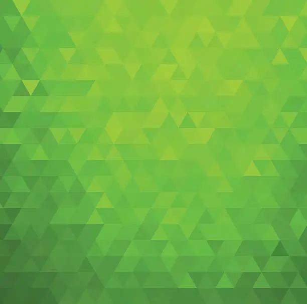 Vector illustration of Abstract color mosaic background.  Green triangle pattern